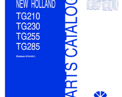 Parts Catalog for New Holland Tractors model TG255