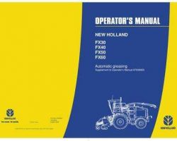 Operator's Manual for New Holland Harvesting equipment model FX50
