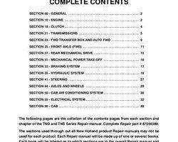 Service Manual for New Holland Tractors model TN65D
