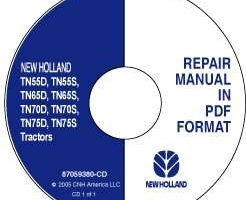 Service Manual on CD for New Holland Tractors model TN75D