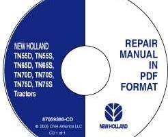 Service Manual on CD for New Holland Tractors model TN70S