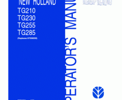 Operator's Manual for New Holland Tractors model TG210