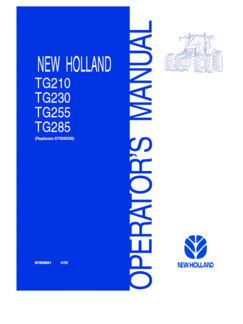 Operator's Manual for New Holland Tractors model TG255