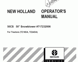 Operator's Manual for New Holland Tractors model TZ25DA