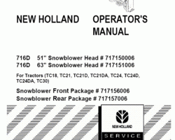 Operator's Manual for New Holland Tractors model 716D