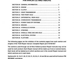Service Manual for New Holland Tractors model TC30