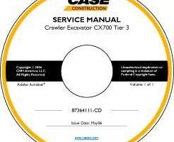 Service Manual on CD for Case Excavators model CX700