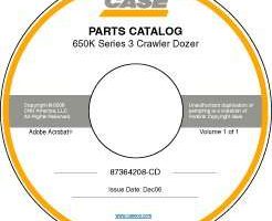 Parts Catalog on CD for Case Dozers model 650K