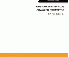 Case Excavators model CX700 Operator's Manual