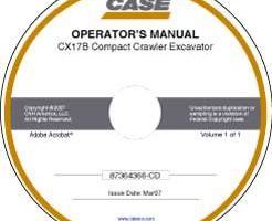 Operator's Manual on CD for Case Excavators model CX17B