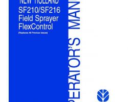 Operator's Manual for New Holland Sprayers model SF210