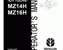 Operator's Manual for New Holland Tractors model MZ16H