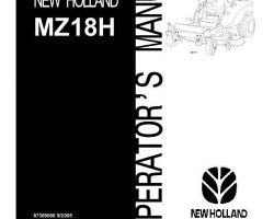Operator's Manual for New Holland Tractors model MZ18H