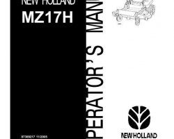 Operator's Manual for New Holland Tractors model MZ17H