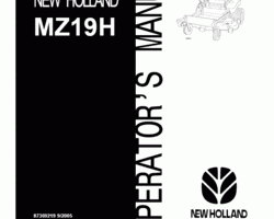 Operator's Manual for New Holland Tractors model MZ19H