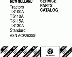 Parts Catalog for New Holland Tractors model TS110A