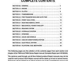 Service Manual for New Holland Tractors model TN60SA