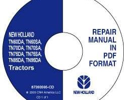 Service Manual on CD for New Holland Tractors model TN70DA