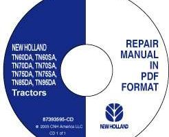 Service Manual on CD for New Holland Tractors model TN95DA