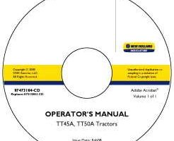 Operator's Manual on CD for New Holland Tractors model TT45A