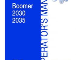 Operator's Manual for New Holland Tractors model Boomer 2030