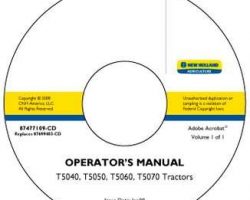 Operator's Manual on CD for New Holland Tractors model T5050