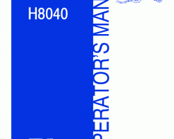 Operator's Manual for New Holland Windrower model H8040