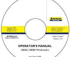 Operator's Manual on CD for New Holland Windrower model H8080