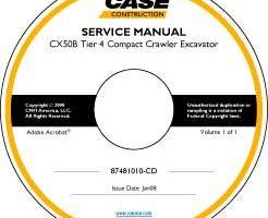Service Manual on CD for Case Excavators model CX50B