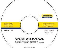 Operator's Manual on CD for New Holland Tractors model T4030F