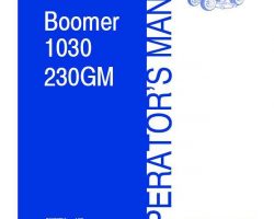 Operator's Manual for New Holland Tractors model Boomer 1030