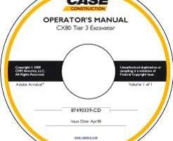 Operator's Manual on CD for Case Excavators model CX80