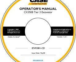 Operator's Manual on CD for Case Excavators model CX350B