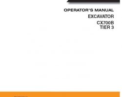 Case Excavators model CX700B Operator's Manual