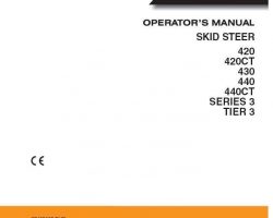 Case Skid steers / compact track loaders model 420CT Operator's Manual
