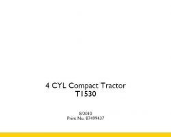 Parts Catalog for New Holland Tractors model T1530