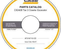Parts Catalog on CD for Case Excavators model CX240B