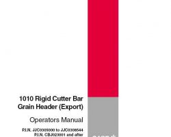 Operator's Manual for Case IH Headers model 1010