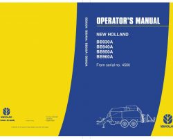 Operator's Manual for New Holland Balers model BB930A