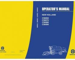 Operator's Manual for New Holland Combine model CS6070