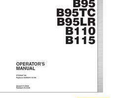New Holland CE Loader backhoes model B95TC Operator's Manual