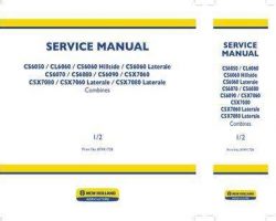 Service Manual for New Holland Combine model CS6080