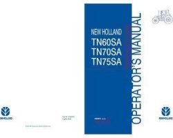 Operator's Manual for New Holland Tractors model TN75SA