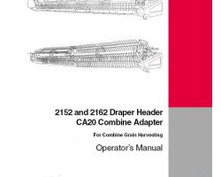 Operator's Manual for Case IH Headers model 2152