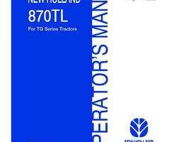 Operator's Manual for New Holland Tractors model 870TL
