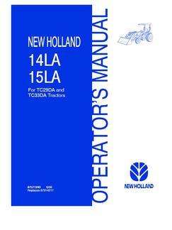 Operator's Manual for New Holland Tractors model 14LA