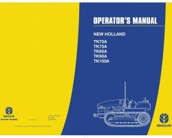 Operator's Manual for New Holland Tractors model TK100A