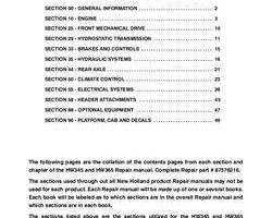 Service Manual for New Holland Windrower model HW365