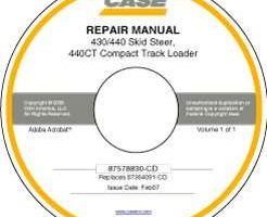 Service Manual on CD for Case Skid steers / compact track loaders model 430