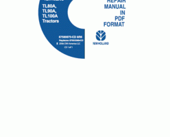 Service Manual on CD for New Holland Tractors model TL80A